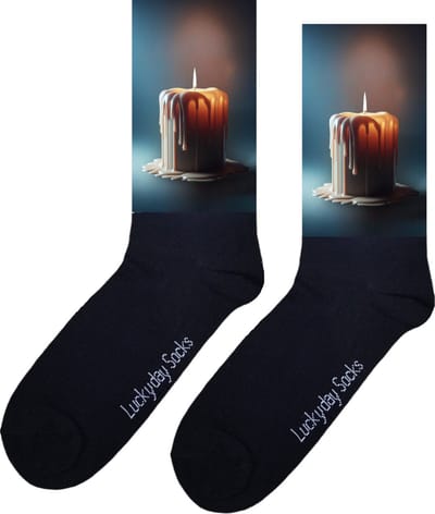 Kaars - Opkikker - Grappige sokken - Beterschap - Valentijns cadeau - Verjaardag cadeau - Kerst cadeau - Grappige sokken - Leuke sokken - Vrolijke sokken - Allerheiligen - Licht - Sterkte - Geschenk - Vaderdag - Moederdag - Socks maken Happy - 37-44