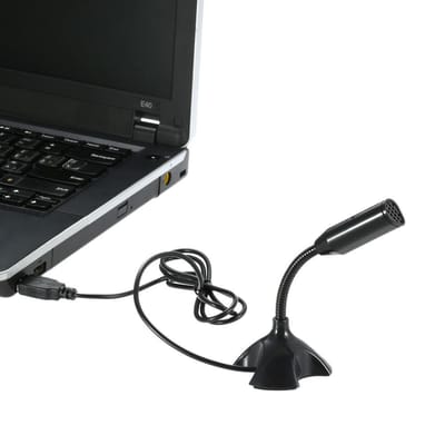 USB-desktopmicrofoon zwart web 360 graden verstelbaarUSB-desktopmicrofoon voor computer