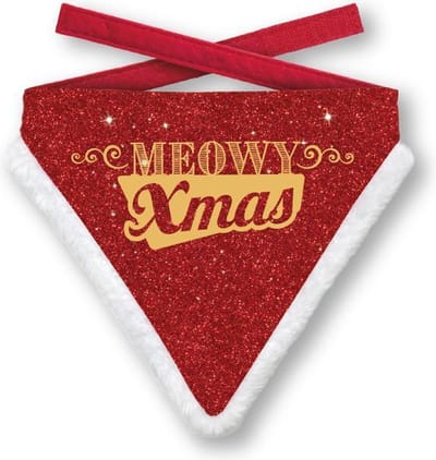 Plenty Gifts Bandana Meowy Xmas Glitter Kat