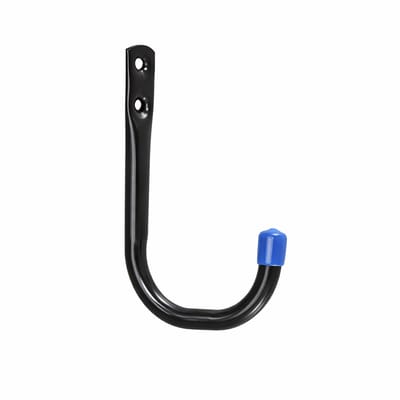 FSW-Products - Stevige Wandhaak Metaal Zwart 12x9x6 cm – Inclusief Schroeven & Pluggen – Garage / Schuur Ophanghaak