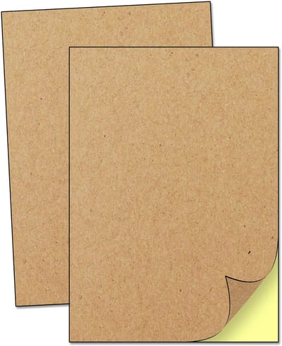 150 Vellen - A4 Kraft Bruin Stickerpapier Sticker Paper Zelfklevende Etiketten, voor Laser-/Inkjet Printen