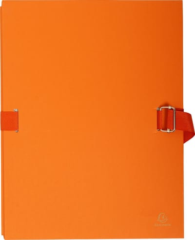 Exacompta 10x Map uitrekbare rug en klep in gekleurd canvaspapier - 24x32 cm - Oranje - 223245E