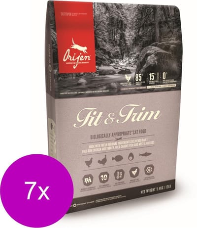 Orijen Whole Prey Fit & Trim Cat Kip&Kalkoen - Kattenvoer - 7 x 1.8 kg
