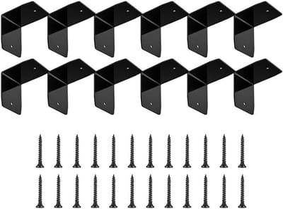 Pergola Klemmen - Houtverbinder Beugels - Hekwerk Verstevigen - Verzinkt Staal - 12 Stuks - Zwart