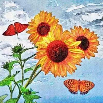 Volledige ronde boor 5D DIY Diamond schilderij kruissteek ijsberg zonnebloem diamant borduurwerk 20X30CM yellow