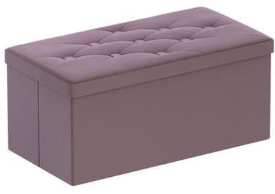 Opbergbank - Zitkist kruk - Woonkamer opruimen - Opvouwbaar design - 80 x 40 x 40 cm - Lichtpaars