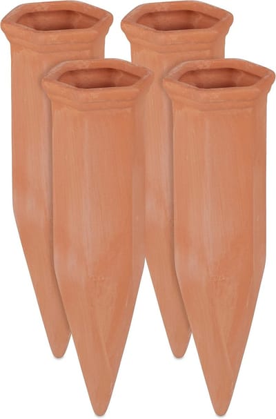 Water Druppelaars - Plantenbewatering - Zorgeloos Planten - Keramische Kegels - 12 Stuks - Terracotta