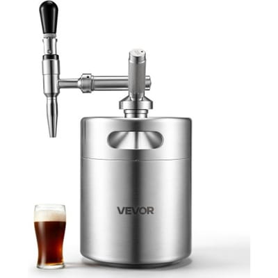 VEVOR Nitro Cold Brew Koffiekan 4L, Roestvrijstalen Koffiemaker met Kraan, Koffiekan voor Thuisgebruik, Draagbare Koffiekan met Dispenser en Overdrukventiel, Geschikt voor Koffieliefhebbers