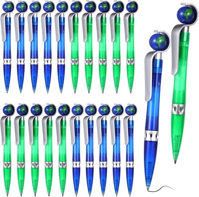 20 Stuks Wereldbol Pennen Set