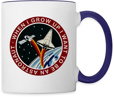 NASA When I grow Up I Want to Be An Astronaut Mok Tweekleurig