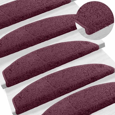 vidaXL - Zelfklevende - trapmatten - 15 - st - 80 - x - 24,5 - x - 3,5 - cm - Donkerpaars