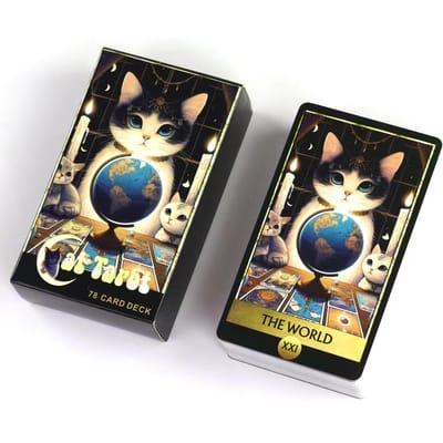 Nieuwe Kat Tarotkaarten Een Deck van 78 Kaarten Engelse Versie Bordspellen Zelfzorg Voor Tarot Lezingen Levendig Makkelijk Deck Voorspellingsspel Speelgoed gray