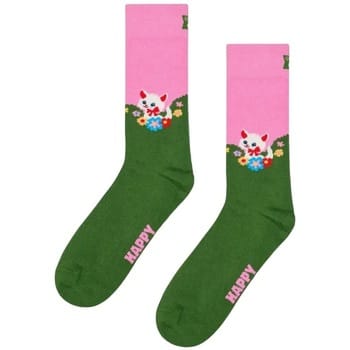 Happy Socks Kitten And Flowers Sock - unisex sokken - groen - Unisex - Maat: 36 - 40