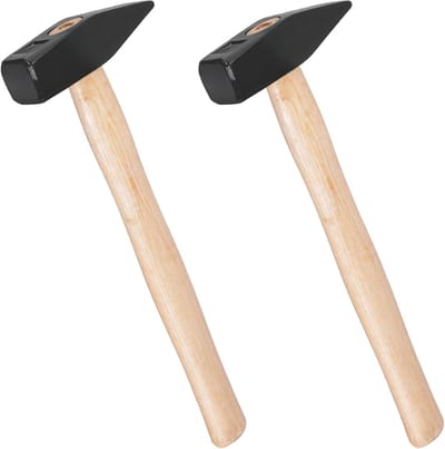 Set van 2 Geologie Hammers met Houten Handvat, Ideaal voor Fossielen en Baksteen Snijden, 35oz Gewicht
