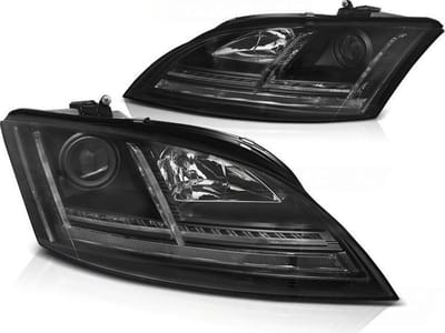 Koplampen met parkeerlicht AUDI TT 06-10 8J ZWART LED SEQ