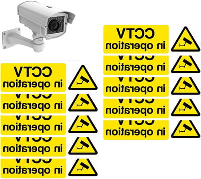 CCTV Waarschuwingsborden - Camerabewaking stickers - Veiligheid verhogen - Zelfklevend en weerbestendig - 15x5cm - Zwart
