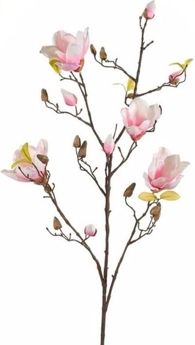 Kunstbloem - Magnolia - op tak - 105 cm - roze - sierbloemen - decoratie