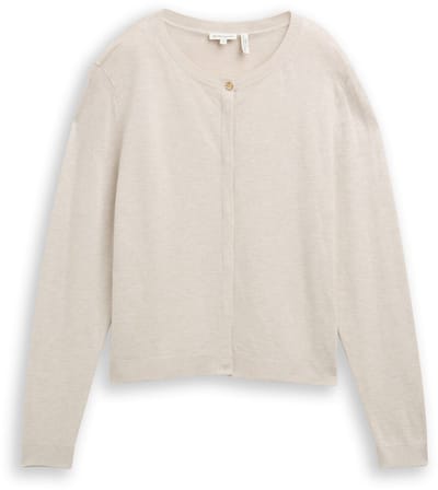 Tom Tailor - Vest met verborgen knoopsluiting - Maat XL - sand stone beige melange