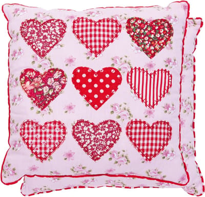 Clayre & Eef KG001.013 - Kussen gevuld - 30 x 30 cm - katoen - rood