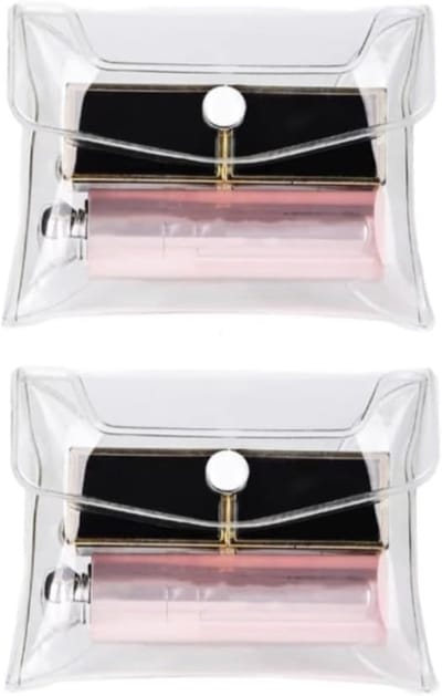 Etui Jongens - Etui Meisjes - Schoolgebruik - 2 Stuks - Doorzichtige PVC Make-up Tas Klein - Doorzichtige Plastic Make-up Opbergtas met Drukknoopsluiting Make-up Tas Gereedschap en Accessoires - Geschikt voor Studenten Studie, Reizen