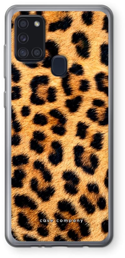 Case Company® - Hoesje geschikt voor Samsung Galaxy A21s hoesje - Luipaard - Soft Cover Telefoonhoesje - Bescherming aan alle Kanten en Schermrand