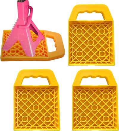 RV Stabilisator Onderleggers - Oprijblokken Caravan - Camper Stabiliseren - Multi-hoek Balanssysteem - 23x17cm - Geel