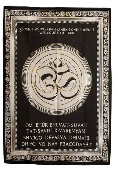 Ancient Wisdom - Wandkleed - Katoenen wanddecoratie 70x110cm - muurdecoratie - interieuraccessoire - kunst - handgemaakt - design