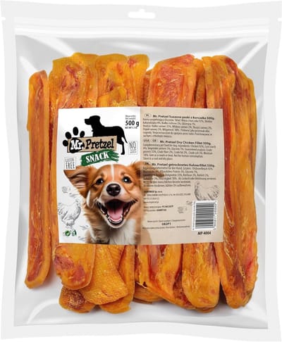 Mr. Pretzel – Gedroogde kipfilet – 500 g – Hondensnack