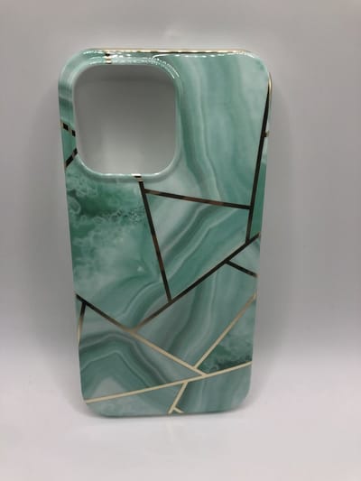 Marmer Siliconen Back Cover Hoesje - Geschikt voor iPhone 13 Pro - Siliconen/TPU hoesjes - Mint Groen