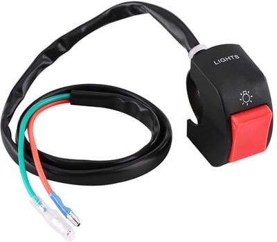 Dailygoods - Motorfietsstuurschakelaar - Universeel - Eenvoudige bediening - 7/8 inch mount - Aan/uit schakelaar - Geschikt voor motorfiets - Rood