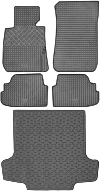 Max-Dywanik RIGUM Serie - Kofferbakmat en Vloermatten - BMW s1 E81 Hatchback - Zwart - Exacte Pasvorm