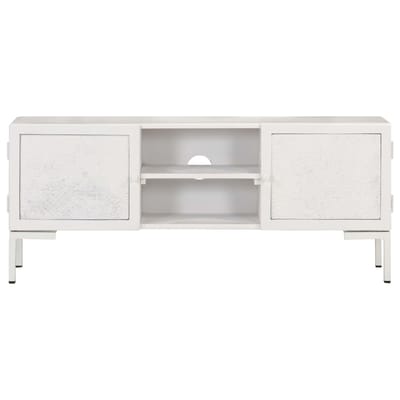 vidaXL - Tv-meubel - 115x30x46 - cm - massief - mangohout - wit