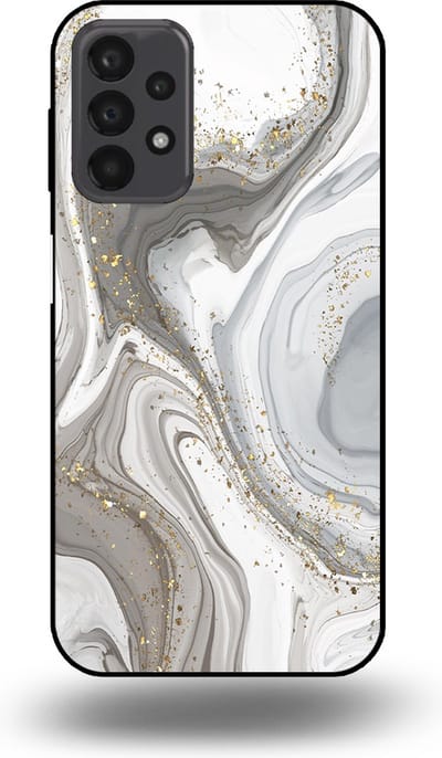 Smartphonica Telefoonhoesje geschikt voor Samsung Galaxy A23 5G met marmer opdruk - TPU backcover case marble design - Zilver geschikt voor Samsung Galaxy A23 5G