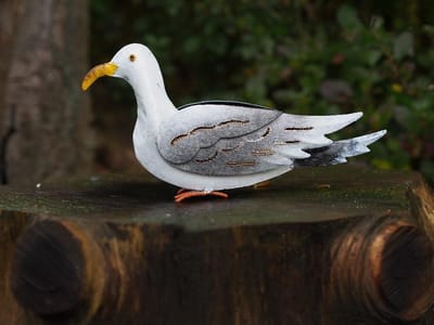 Tuinbeeld - Zittende meeuw - 16 cm hoog