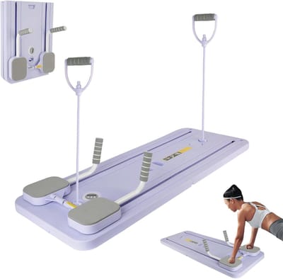 Pilates Board - Fitness Trainer - Full Body Workout - Automatische Terugslag - 93 cm - Paars
