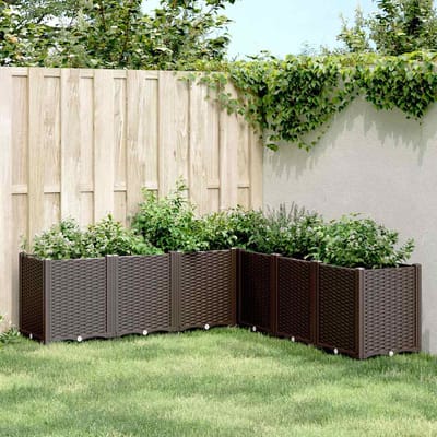 vidaXL - Plantenbak - 160x160x53 - cm - polypropeen - bruin