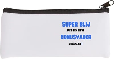 Akyol - super blij met een lieve bonusvader zoals jij Etui - Papa - de liefste bonusvader - vader cadeautjes - vaderdag - verjaardag - geschenk - kado - 20 bij 9 cm