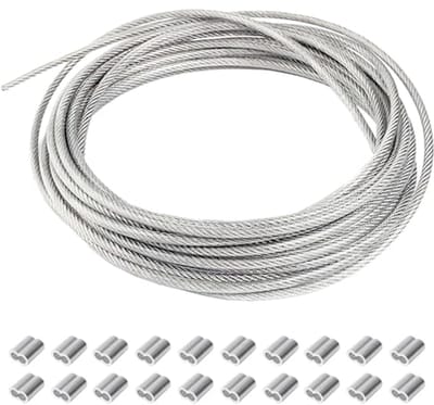 1mm Stalen Kabel - 20m PVC Gecoate Roestvrijstalen Staaldraad