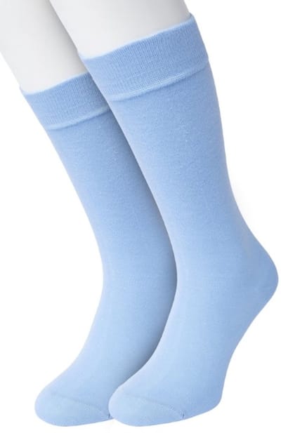 Bonnie Doon Basic Sokken Heren Licht Blauw maat 40/46 - 2 paar - Basis Katoenen Sok - Gladde Naden - Brede Boord - Uitstekend Draagcomfort - Perfecte Pasvorm - 2-pack - Multipack - Effen - Lichtblauw - Baby Blauw - Light Blue - OL6324012.263
