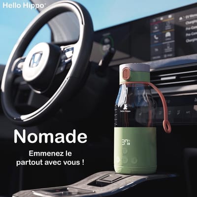 Draagbare flessenwarmer met USB-opladen voor melk en water - 280 ml capaciteit, instelbare temperatuur tot 50 °C, ideaal voor onderweg