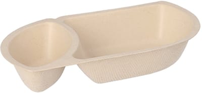 Snackbakje IEZZY A23 suikerriet PFAS-vrij 50 stuks 17.6 x 9.2 x 3.2 cm