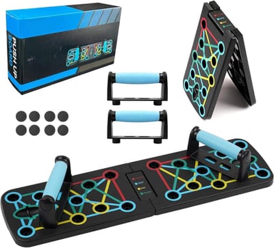 YOR® Push-upbord - Parallettes - Push-upbord - Zwart - 64cm x 18cm x 2cm