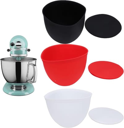 3-delige Siliconen Voeringen voor 5 Qt Standmixers, Accessoires en Deksel voor Keukenmixers, Perfect voor KMS150 KSM180 KSM170 KSM160 KSM155