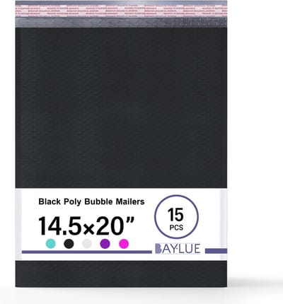 Zwarte Poly Bubble Enveloppen Extra Groot - Stevige Verzendzakken met Zelfklevende Sluiting