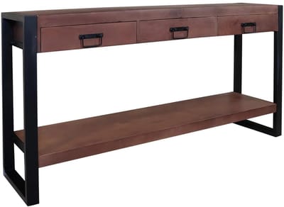 Bijzettafel 150cm duurzaam mangohout Vera walnoot industrieel side table