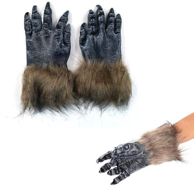 carmdering - Weerwolf - Klauwen - Handschoenen - 1 paar, bruine nepvacht, enigemaat - Realistisch ontwerp, perfect voor Halloween - Lichtgewicht en comfortabel - Geschikt voor feesten