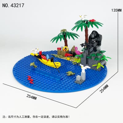 Jouets pour enfants rocailleux orang-outan rames blocs île de vacances figurines jouets à assembler reptile jouets éducatifs. blue