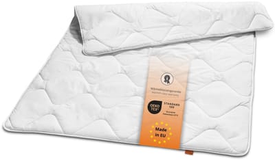 sleepling Basic 100 zomerdekbed | licht zomerdekbed | Made in EU | Ökotex 100 | wasbaar op 60 graden | warmteklasse garantie | 100% fijne microvezel | 135 x 200 cm, wit