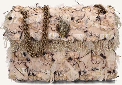 Kurt Geiger London Tweed Mini Kensington Schoudertassen Dames - Beige - Maat ONESIZE