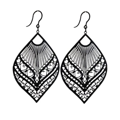 Allergievrij lange oorbellen- Zwart -filigraan-Charme Bijoux